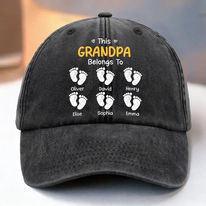 Personalized Vintage Washed Denim Baseball Cap US | My Dad My Forever Hero