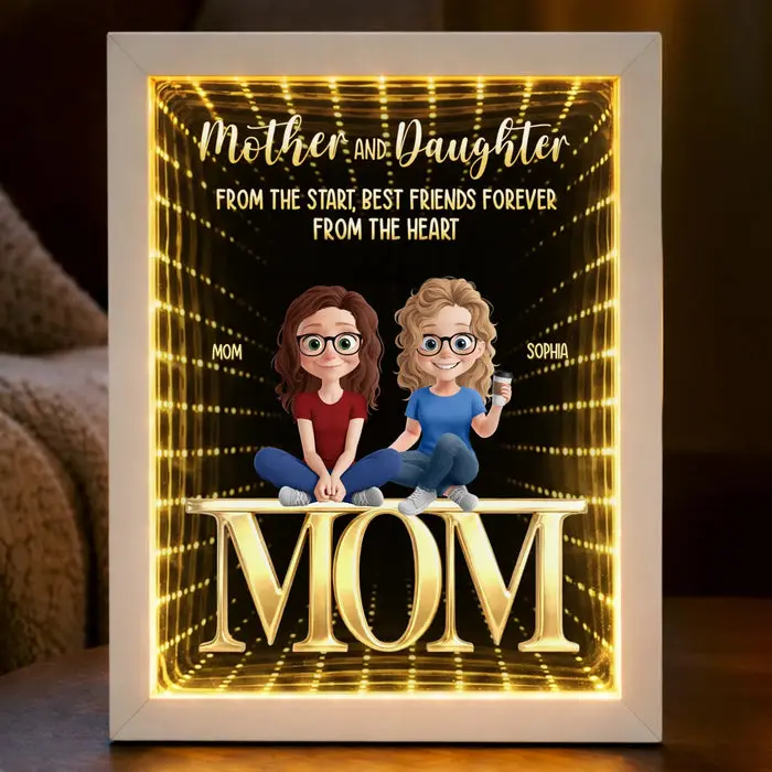 Custom-Made Infinity Mirror Light Box | Daughters Today, Besties Always - Image 2