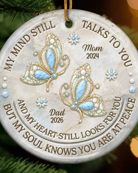 Made-to-Order Ceramic Ornament | Your Memory Lives On Forever Here