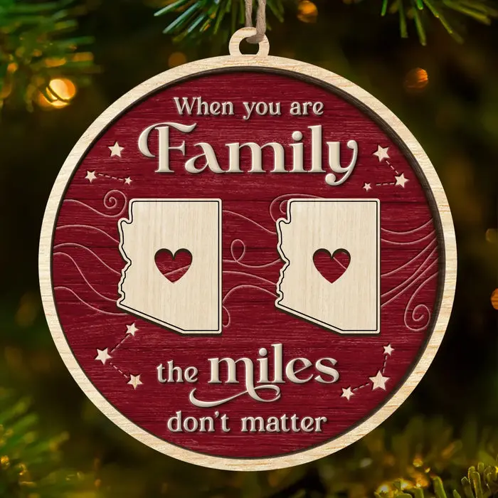 Made-to-Order Long Distance Wood Ornament - Forever Linked, Wherever We Live - Image 2