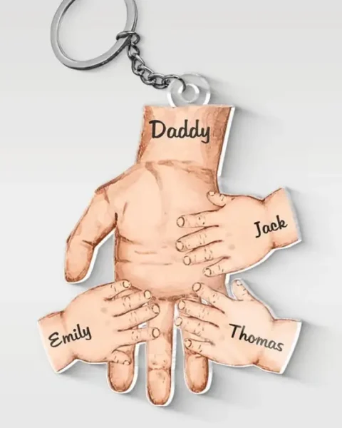 Personalized Our Fingers Intertwined, Forever Connected - Gift For Dad, Grandpa