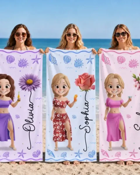 Custom-Made Beach Towel ~ Beach Queens