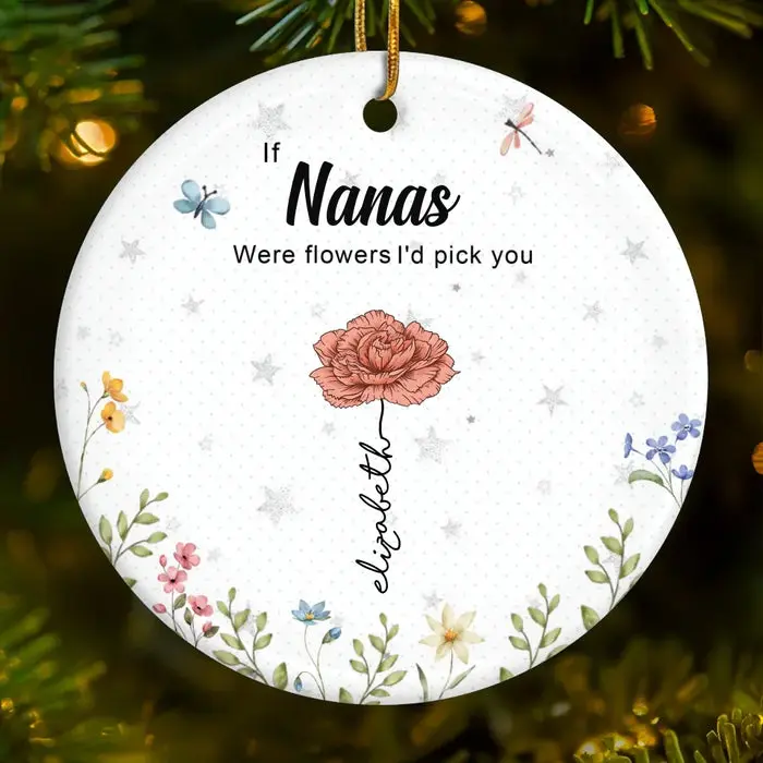 Tailored Grandma, Thanks For Helping Me Grow ~ Ceramic Round Shaped - Christmas Gift For Mom, Grandma - Image 2