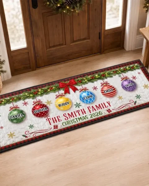 Made-to-Order Runner Rug ~ Happy Holidays To Our Family