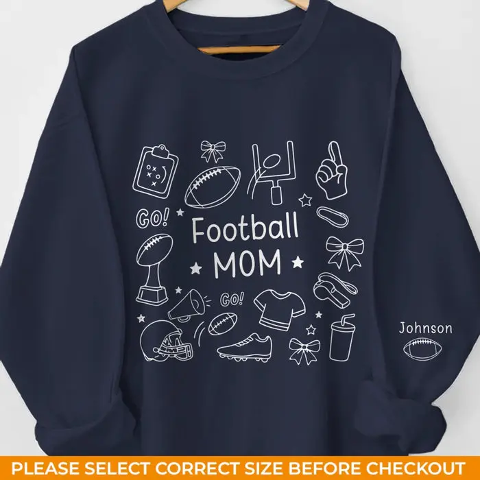 Custom-Made American Football Unisex Sweatshirt, Hoodie With Design On Sleeve ~ Game Day Ready - Image 2