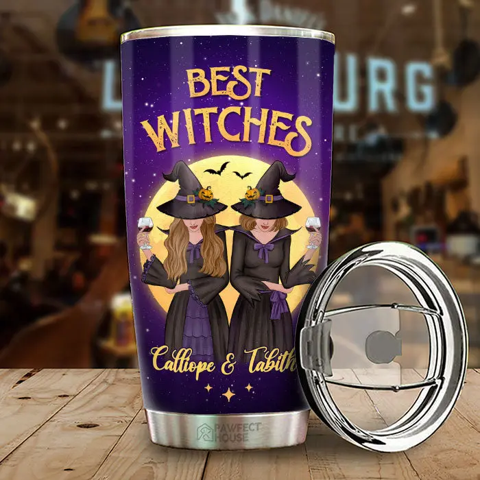 Custom-Made Best Witches - Personalized Tumbler - Gift For Bestie, Best Friend, Sister, Birthday Gift For Bestie And Friend, Halloween Gift - Image 2
