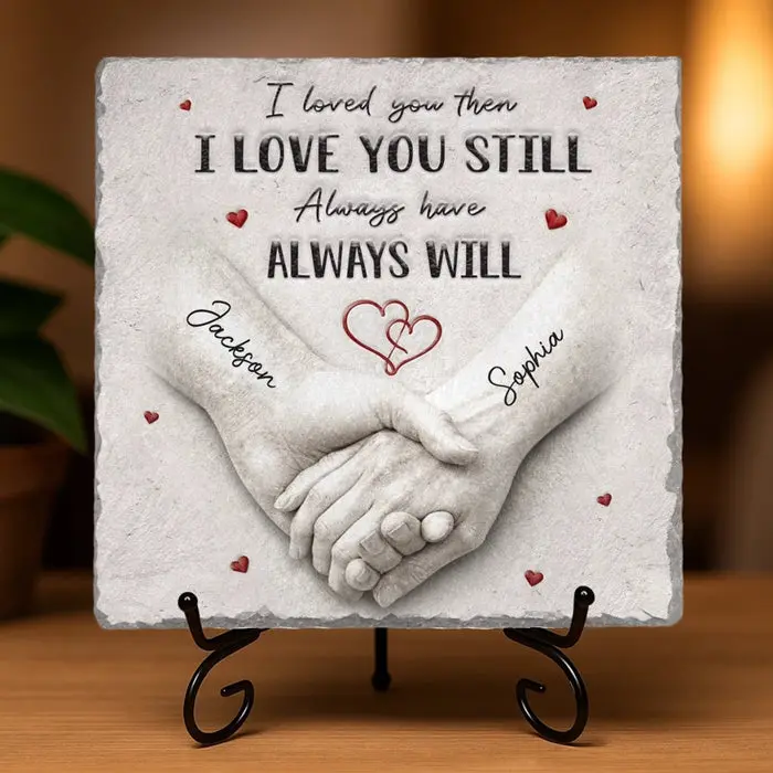 Made-to-Order Square Shaped Stone With Stand ~ Our Love Keeps Growing