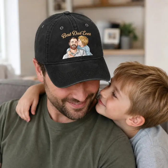 Custom-Made Photo Cap ~ The Best Memories Start With Dad - Image 2