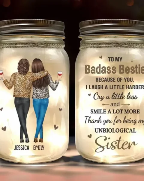 Custom-Made Because Of You, I Laugh A Little Harder | Gift For Best Friends, BFF, Sisters