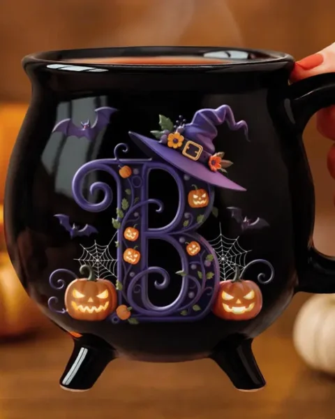 Personalized 12oz Ceramic Cauldron Coffee Mug - Brew And Boo AMZ