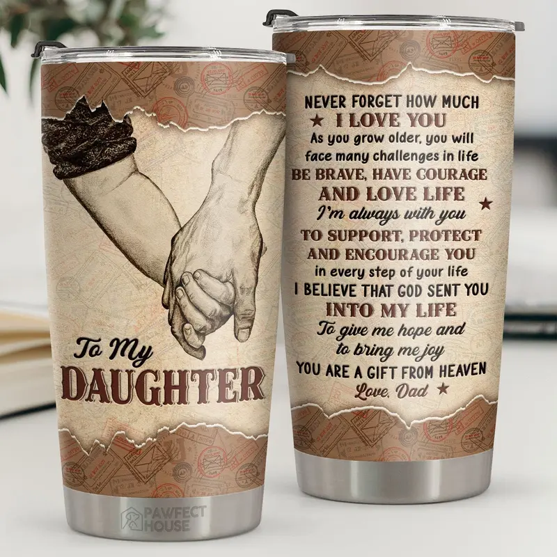 Made-to-Order I’m Always With You To Support, Protect And Encourage You In Every Step Of Your Life - To My Daughter, Gift For Daughter, Daughter Gift From Dad, Birthday Gift For Daughter