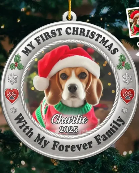 Tailored Photo Metal Ornament - Furever Family