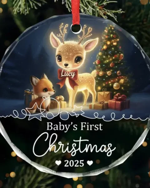 Made-to-Order Baby First Christmas Glass Ornament | Love In Little Form