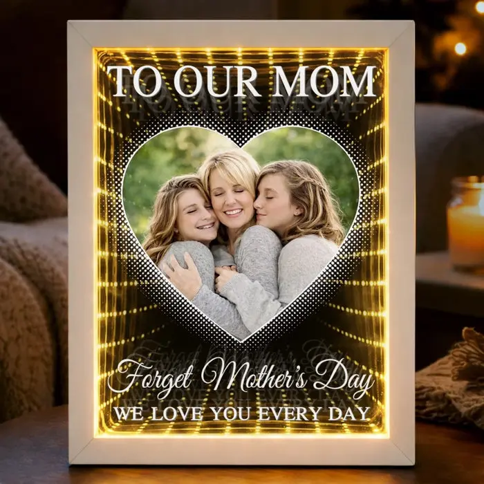 Tailored Photo Infinity Mirror Light Box - Celebrating Moms With Love