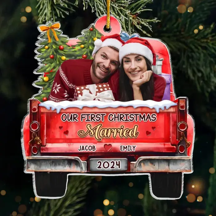 Made-to-Order Photo First Christmas, Endless Love ~ Acrylic Custom Shaped - Christmas Gift For Husband Wife, Anniversary, First Christmas - Image 2