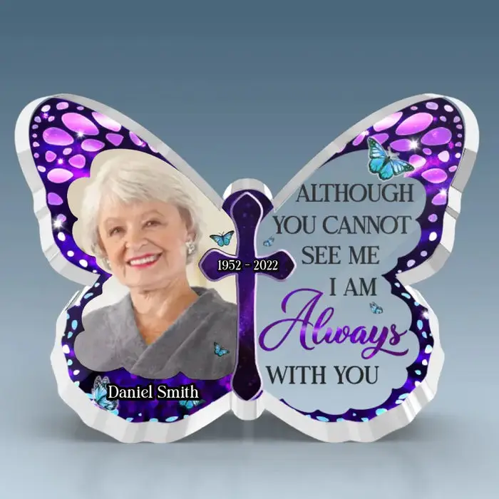 Made-to-Order Memorial Personalized Custom Butterfly Shaped Acrylic Plaque