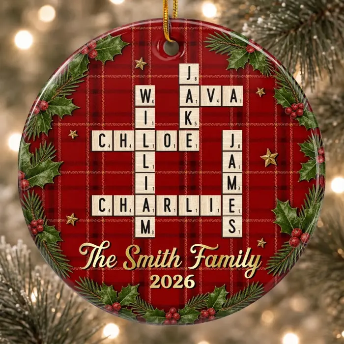 Made-to-Order Scrabble Ceramic OrnamentHome Is Christmas