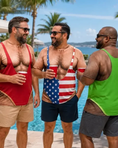 Bespoke Amusing Patriotic T-shirt ~ Beach Body Included