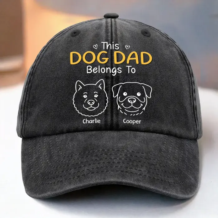 Personalized Vintage Washed Denim Baseball Cap | Proud Father Of Fur Legends