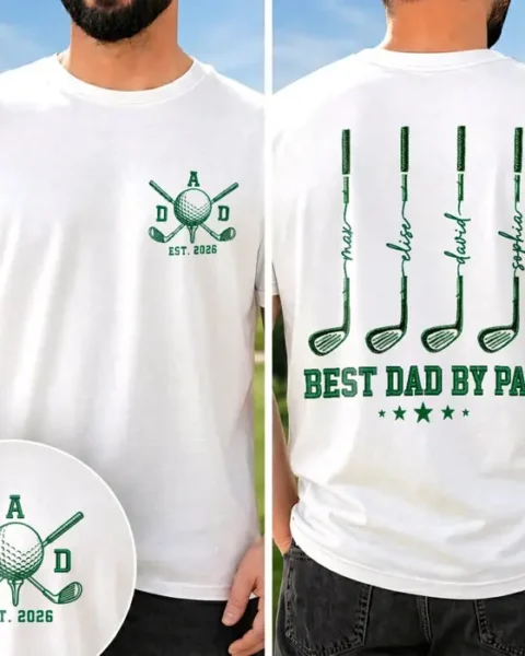 Personalized Birthday Golf Unisex T-shirt ~ Best Dad By Par