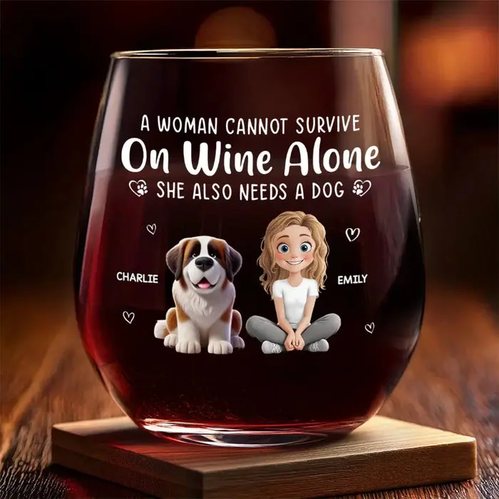Bespoke All I Need Is Wine And My Dog | Gift For Pet Owners, Pet Lovers