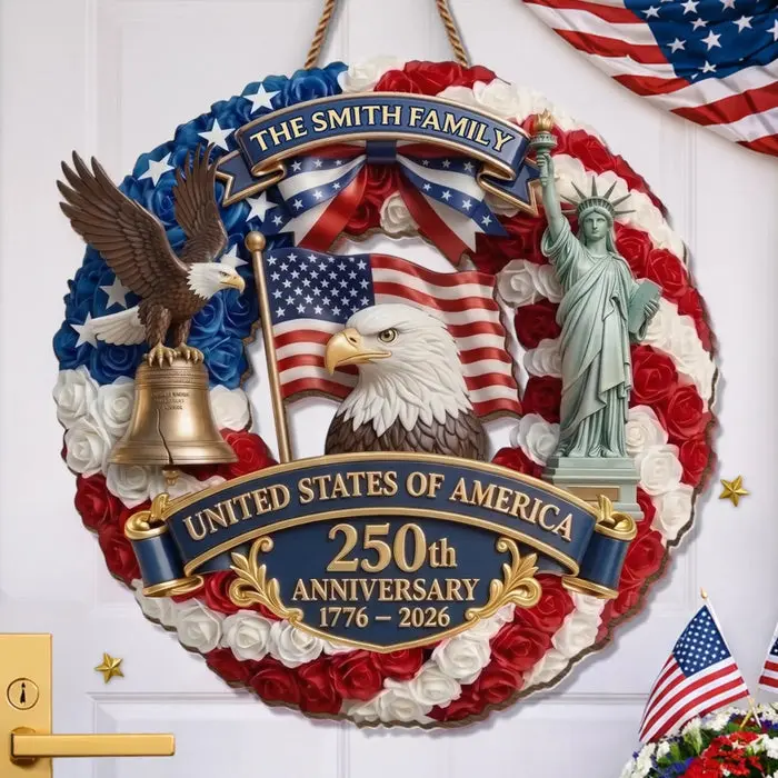 Personalized Wood Sign - Proud American Family