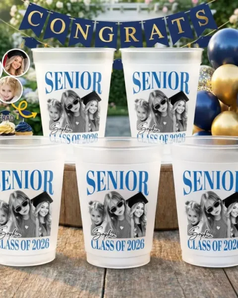 Tailored Photo Graduation Cups ~ Too Glam To Graduate Quietly