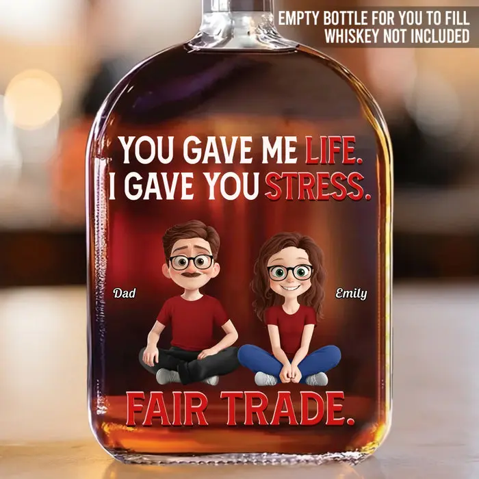 Personalized Whiskey Bottle - I Gave Stress With Love - Image 2