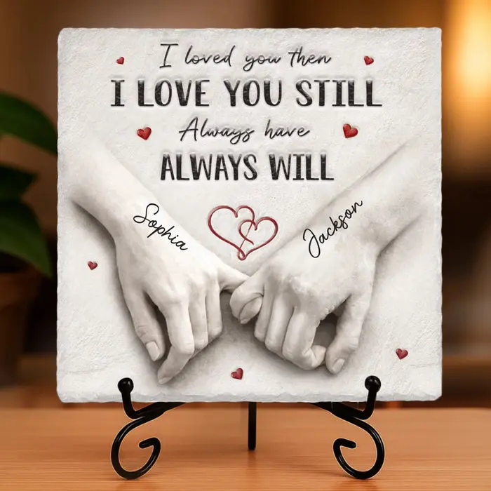 Bespoke Square Shaped Stone With Stand ~ You Make My World Calm - Image 2