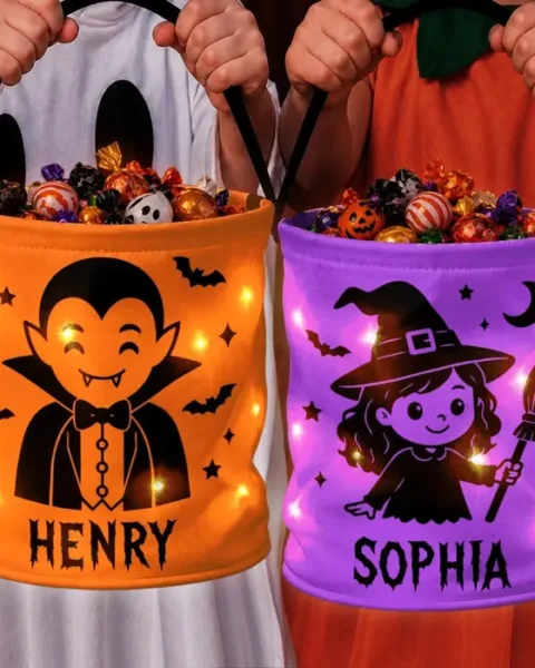 Custom-Made LED Light Bucket Bag | The Cutest Little Spooks