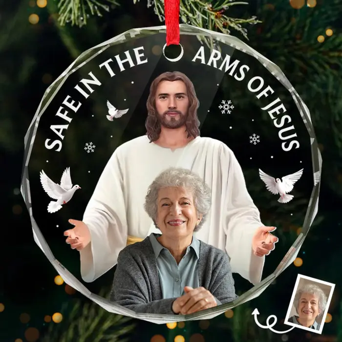 Made-to-Order Photo Circle Glass Ornament | Your Spirit Shines Eternal