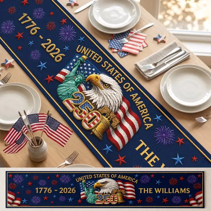 Bespoke Table Runner ~ Proud Hearts Shine Bright