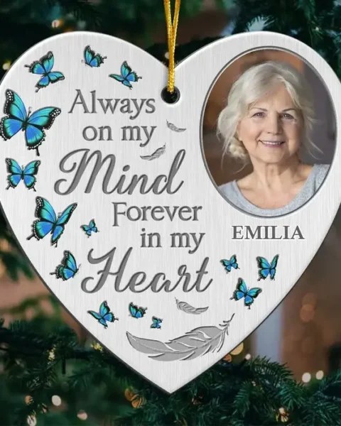Tailored Photo Now In Heaven, Forever At Peace | Metal Custom Shaped - Sympathy Gift, Christmas Gift For Family Members
