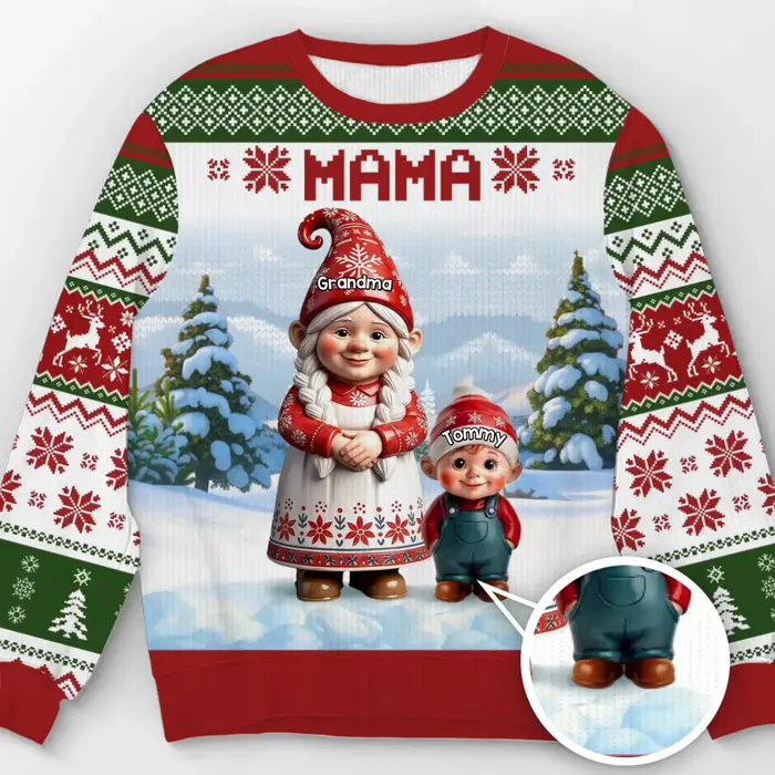 Tailored Gnome Unisex Ugly Sweatshirt ~ Christmas Magic Shared Across Generations - Image 2