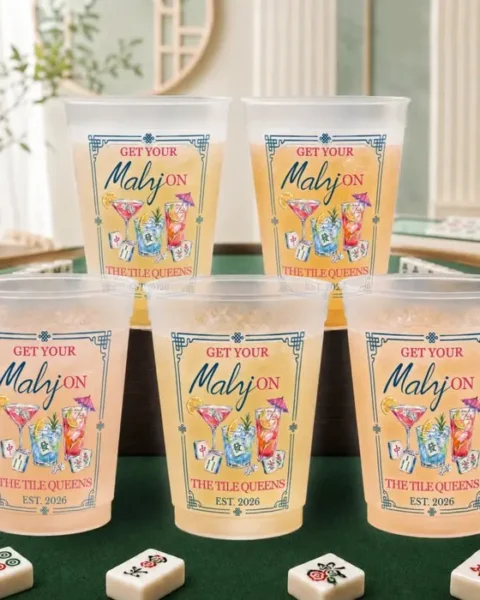 Custom-Made Mahjong Party Cups - The Tile Divas