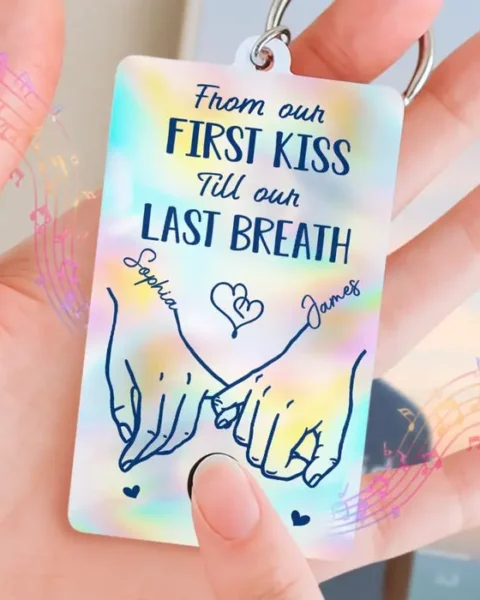 Bespoke Acrylic Keychain With Voice Recorder - Our Love, Our Journey