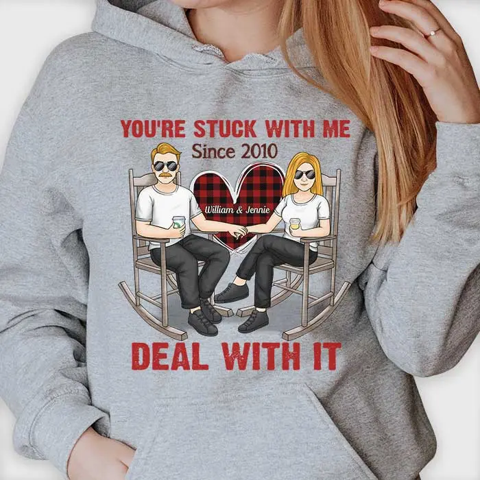 Custom-Made You're Stuck With Me Deal With It | Gift For Couple, Husband Wife, Anniversary, Engagement, Wedding, Marriage Gift - Image 2