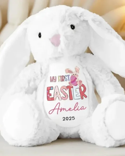 Personalized Soft As A Bunny, Sweet As Easter Candy | Easter Gift For Baby Kids, Newborn Baby
