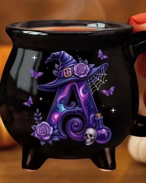 Bespoke 12oz Ceramic Cauldron Coffee Mug | Witchy Vibes Only