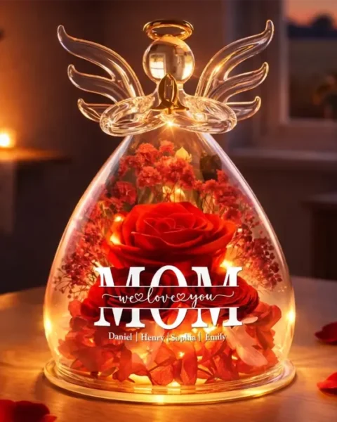 Bespoke Angel Dome With Preserved FlowersMom Love Always Shines