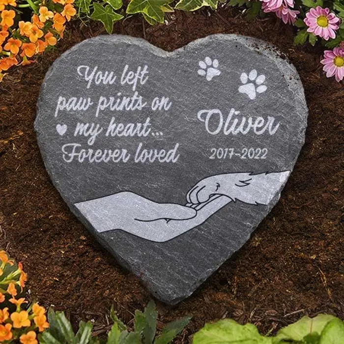 Made-to-Order You Left Paw Prints On My Heart ~ Memorial Gift, Sympathy Gift