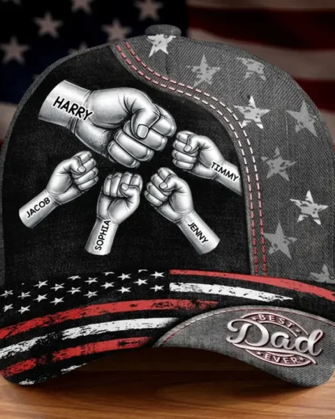 Custom-Made Hat, All Over Print Classic Cap | Grandpa Love Stands Tall