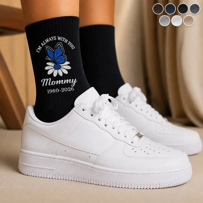 Personalized Embroidered Socks ~ Forever Loved, Never Forgotten