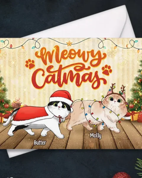 Personalized Meowy Catmas | Christmas Gift For Pet Owners, Pet Lovers