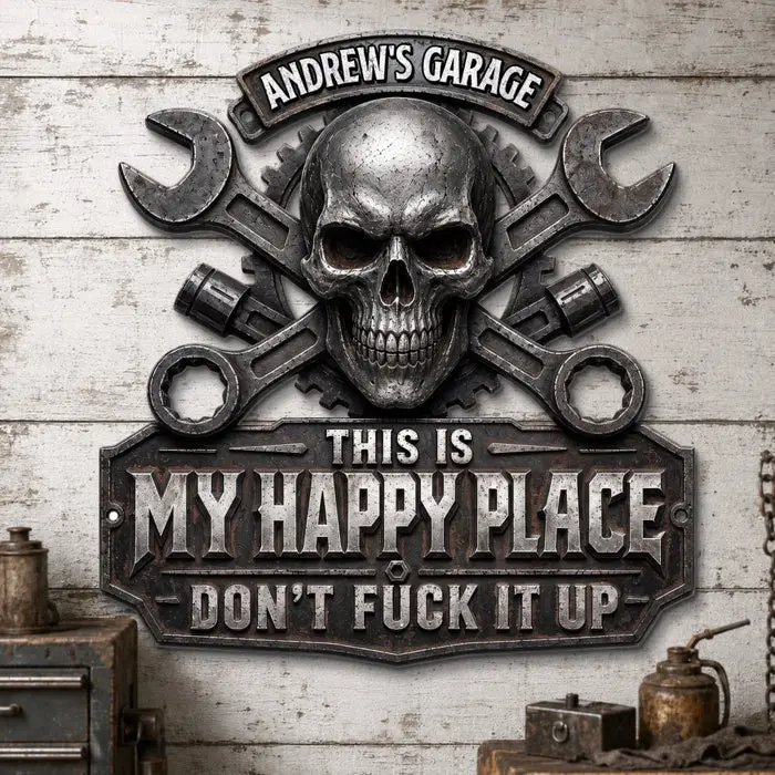 Bespoke Shaped Metal Sign ~ This Is My Happy Place - Image 2