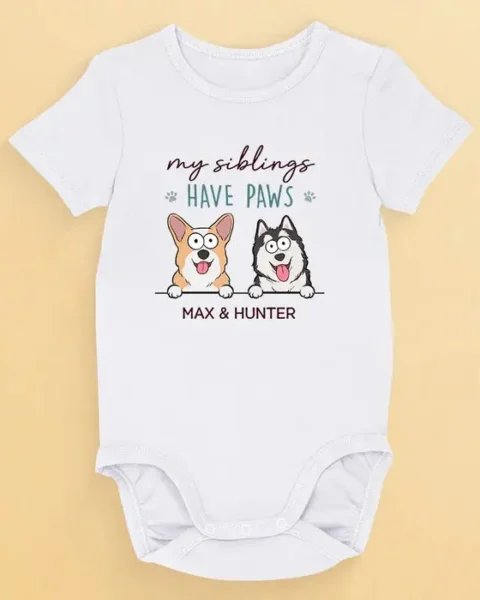 Tailored A Baby’s First Protector Wears Fur - Baby Shower Gift, Gift For Pet Owners, Pet Lovers