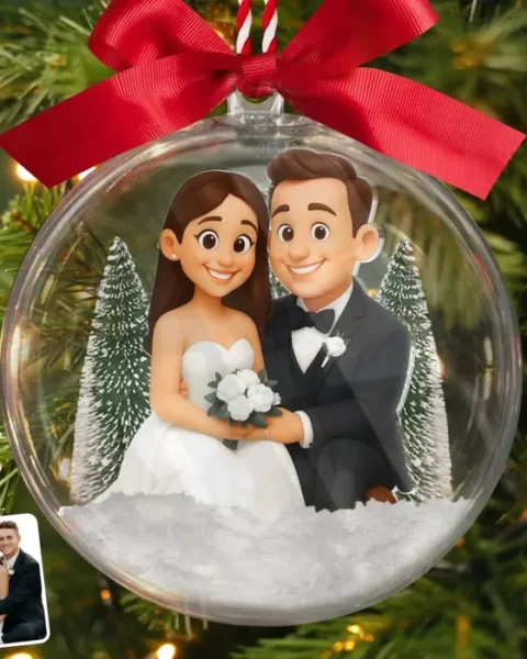 Bespoke Photo 3D Acrylic Ball Ornament ~ Sparkle Of Forever