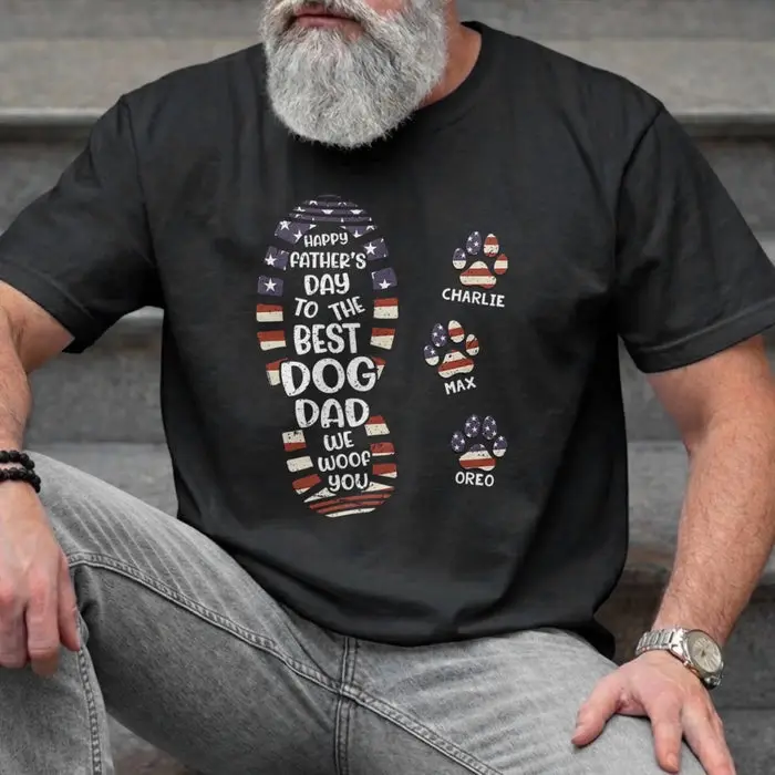 Tailored Unisex T-shirt, Premium T-shirt, Hoodie ~ To The Best Dog Dad Ever - Image 2