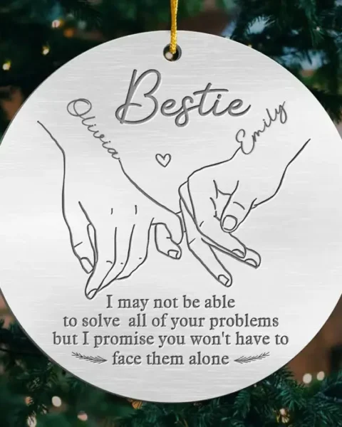 Made-to-Order Holding Hands, We Conquer It All - Metal Custom Shaped - Christmas Gift For Best Friends, BFF, Sisters