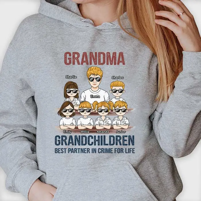 Bespoke Grandma Grandchildren Best Partner In Crime For Life - Gift For Grandma, Grandparents - Image 2
